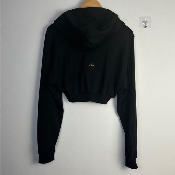 Alo Yoga Sweet Escape Zip Up S Hoodie French Terry Cropped Sweatshirt Athleisure - Picture 11 of 16